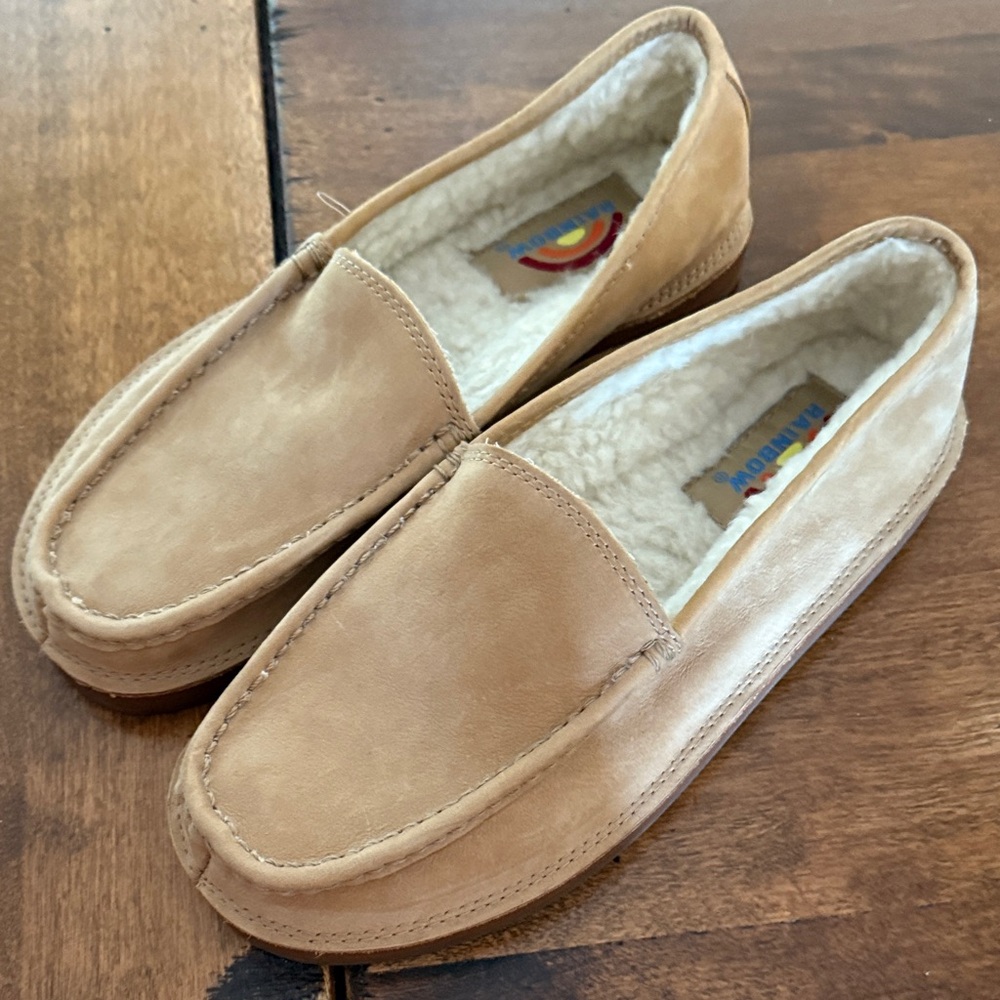 Rainbow Tan Men's Loafers Fleece Lined New